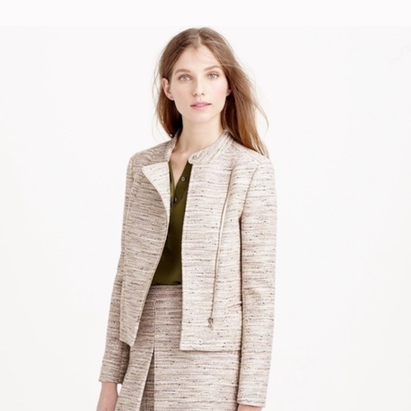J. Crew Suit Jacket Pink Peppered Tweed